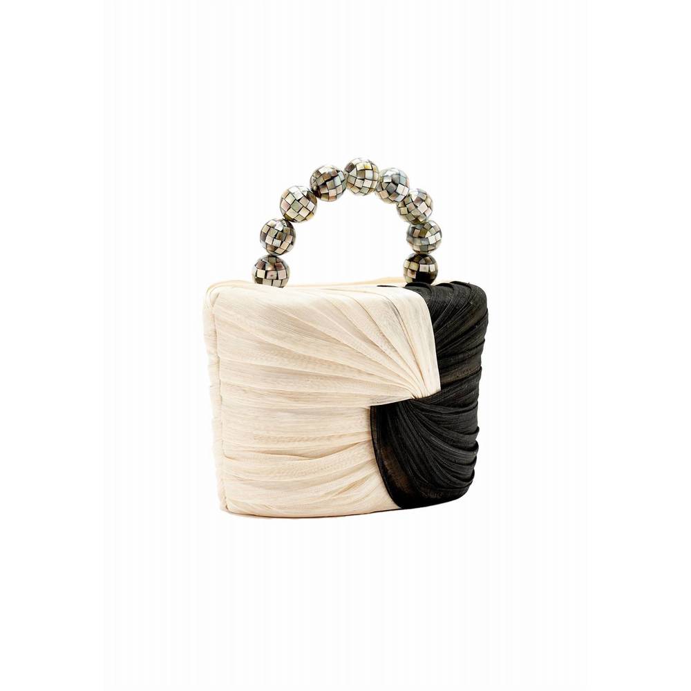 NEW EMM KUO women's pellicano mini bag in beige/black